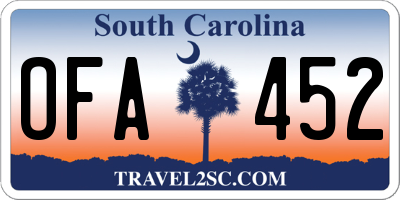 SC license plate OFA452