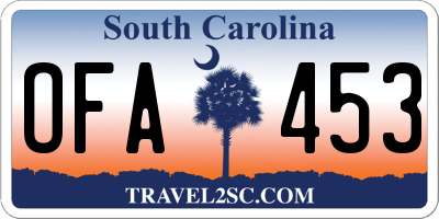 SC license plate OFA453