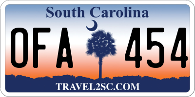 SC license plate OFA454