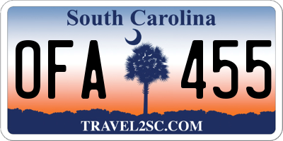 SC license plate OFA455
