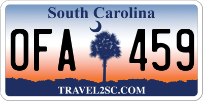 SC license plate OFA459
