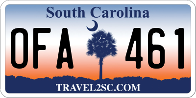 SC license plate OFA461