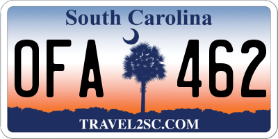 SC license plate OFA462