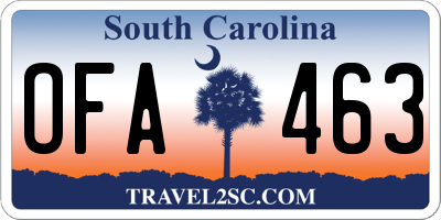 SC license plate OFA463