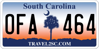 SC license plate OFA464