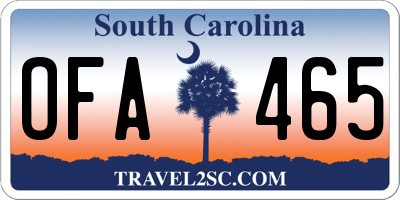 SC license plate OFA465