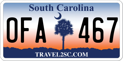 SC license plate OFA467