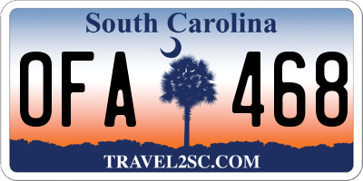 SC license plate OFA468