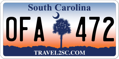 SC license plate OFA472