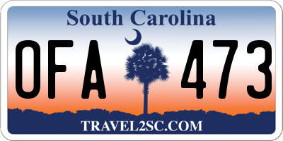 SC license plate OFA473