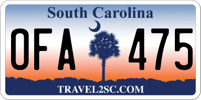 SC license plate OFA475