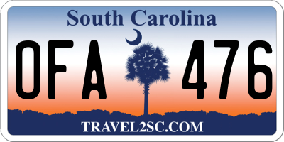SC license plate OFA476