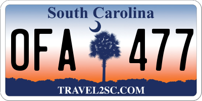 SC license plate OFA477