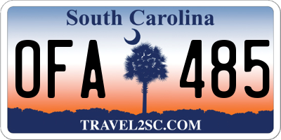 SC license plate OFA485