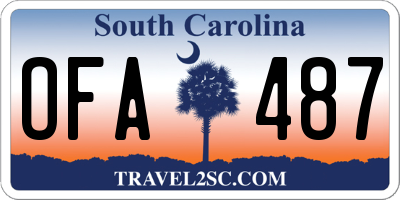 SC license plate OFA487