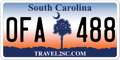 SC license plate OFA488