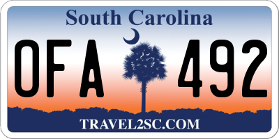SC license plate OFA492