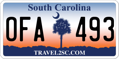 SC license plate OFA493