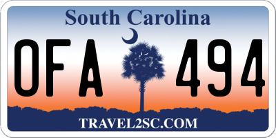 SC license plate OFA494