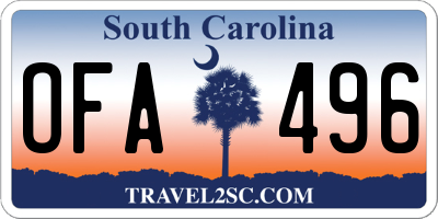 SC license plate OFA496
