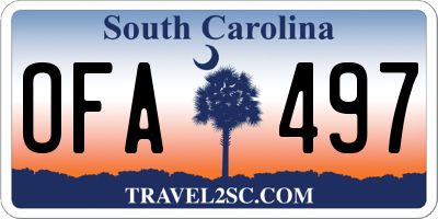 SC license plate OFA497