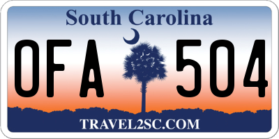 SC license plate OFA504