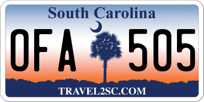 SC license plate OFA505