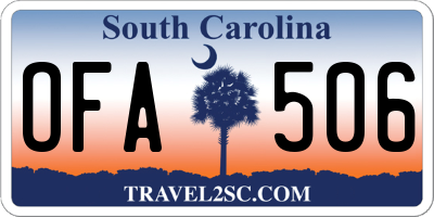 SC license plate OFA506