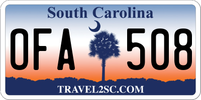 SC license plate OFA508