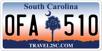 SC license plate OFA510