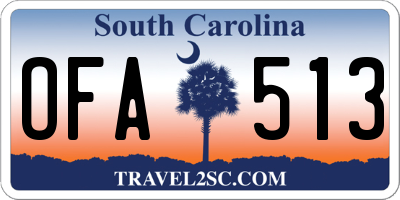 SC license plate OFA513