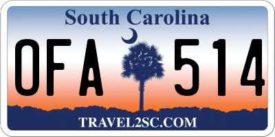 SC license plate OFA514