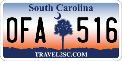 SC license plate OFA516