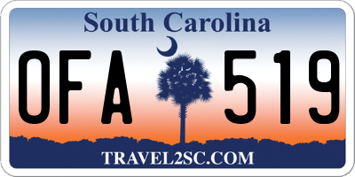 SC license plate OFA519