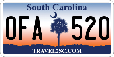 SC license plate OFA520