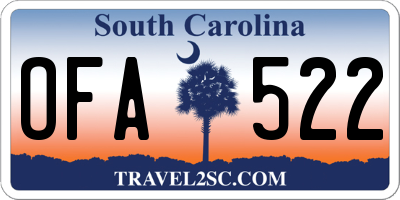 SC license plate OFA522
