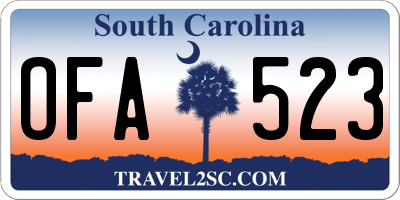 SC license plate OFA523