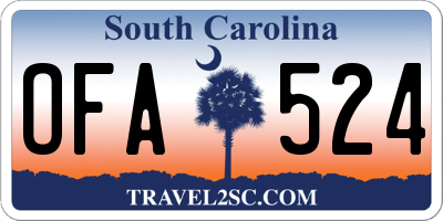 SC license plate OFA524