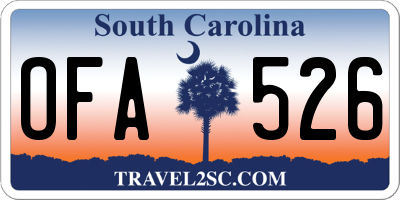 SC license plate OFA526