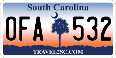 SC license plate OFA532