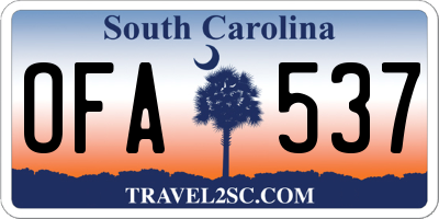 SC license plate OFA537