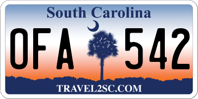 SC license plate OFA542