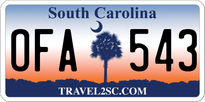 SC license plate OFA543