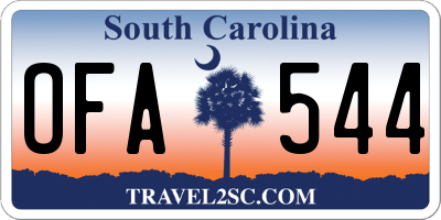 SC license plate OFA544