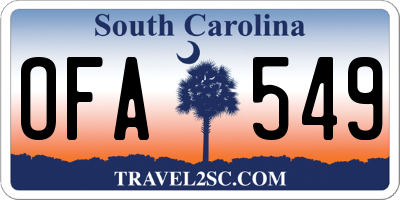 SC license plate OFA549