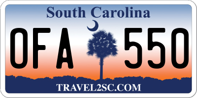 SC license plate OFA550