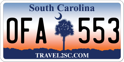 SC license plate OFA553