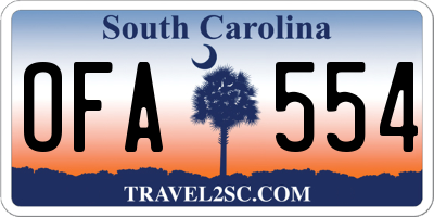 SC license plate OFA554