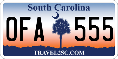 SC license plate OFA555