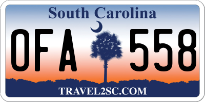 SC license plate OFA558